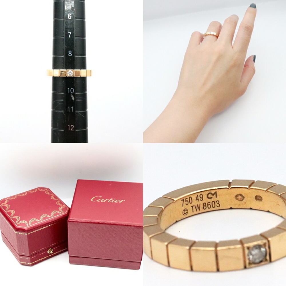 CARTIER Laniere Ring 49 About No. 9 Diamond 750 K18YG Yellow Gold Women's Jewelr - Picture 8 of 10